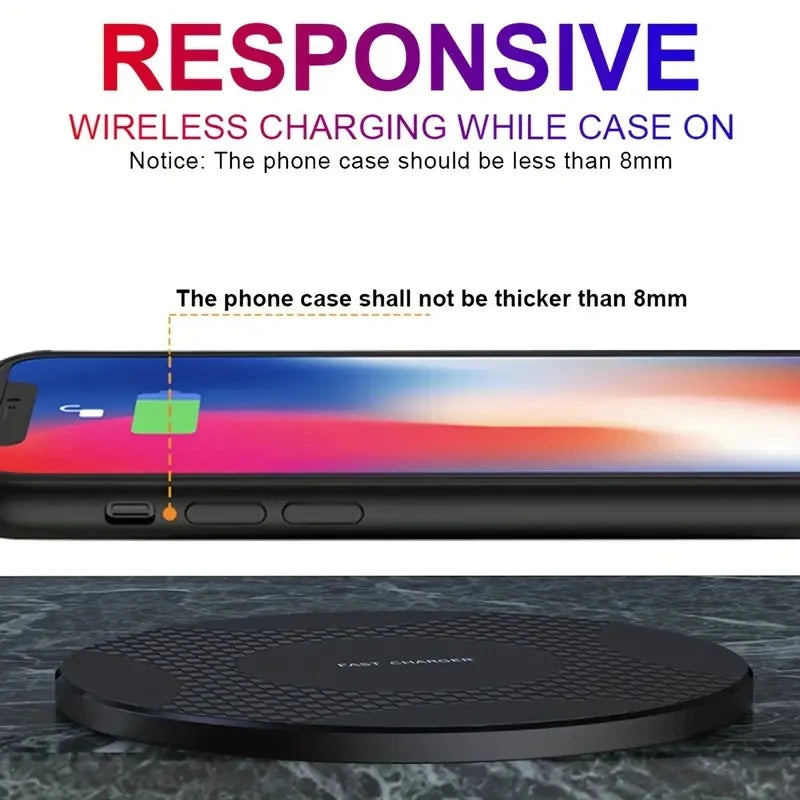 Fast Wireless Charging Pad Dock Compatible with iPhone and Samsung